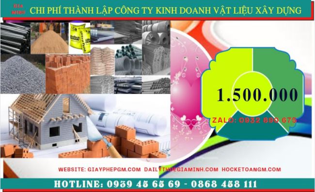 Thành lập công ty chuyên kinh doanh vật liệu xây dựng tại Cần Thơ 13 Chi phí thành lập công ty kinh doanh vật liệu xây dựng tại Cần Thơ