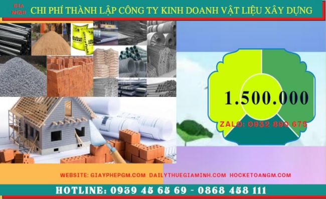 Chi phí thành lập công ty kinh doanh vật liệu xây dựng tại Đà Nẵng