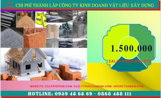 Chi phí thành lập công ty kinh doanh vật liệu xây dựng tại Đắk Nông