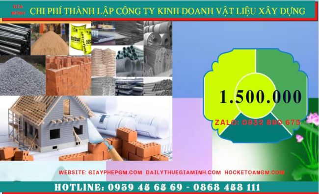 Chi phí thành lập công ty kinh doanh vật liệu xây dựng tại Hà Nam
