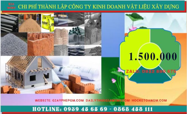 Chi phí thành lập công ty kinh doanh vật liệu xây dựng tại Hải Phòng