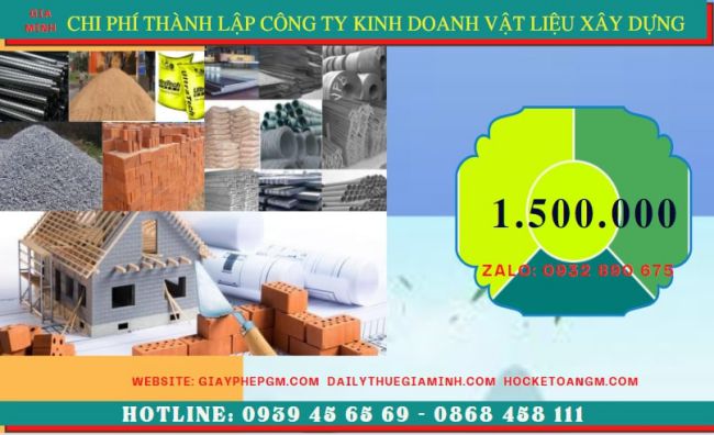Chi phí thành lập công ty kinh doanh vật liệu xây dựng tại Hòa Bình