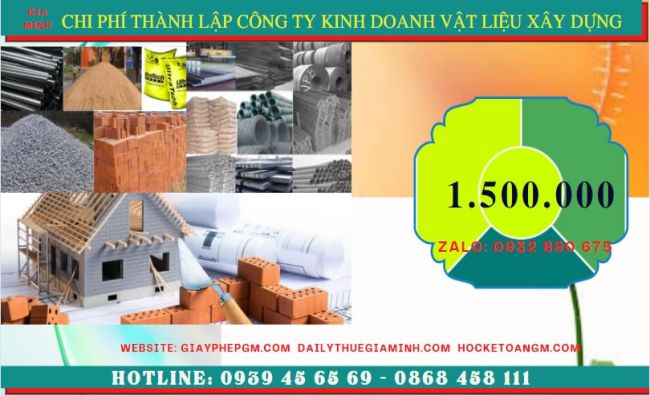 Chi phí thành lập công ty kinh doanh vật liệu xây dựng tại Khánh Hòa