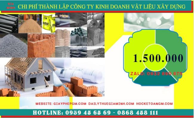 Chi phí thành lập công ty kinh doanh vật liệu xây dựng tại Nam Định