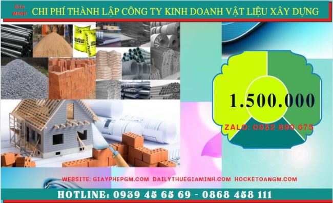 Chi phí thành lập công ty kinh doanh vật liệu xây dựng tại Ninh Thuận