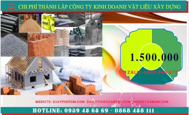 Chi phí thành lập công ty kinh doanh vật liệu xây dựng tại Phú Quốc