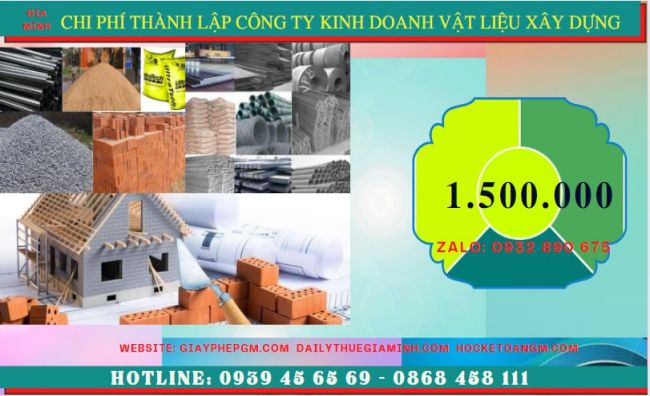 Chi phí thành lập công ty kinh doanh vật liệu xây dựng tại Quảng Trị