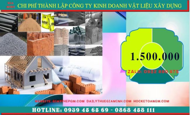 Chi phí thành lập công ty kinh doanh vật liệu xây dựng tại Thái Nguyên