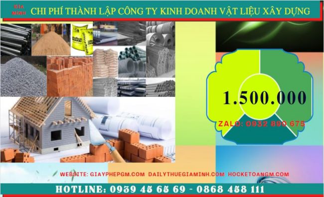 Chi phí thành lập công ty kinh doanh vật liệu xây dựng tại Thành Phố Hải Phòng