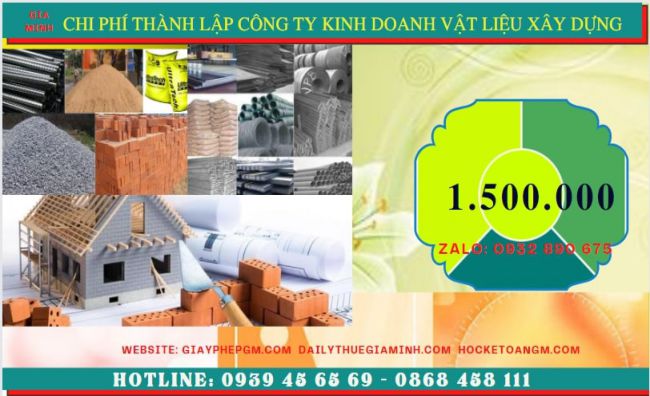 Chi phí thành lập công ty kinh doanh vật liệu xây dựng tại Thành Phố Hưng Yên