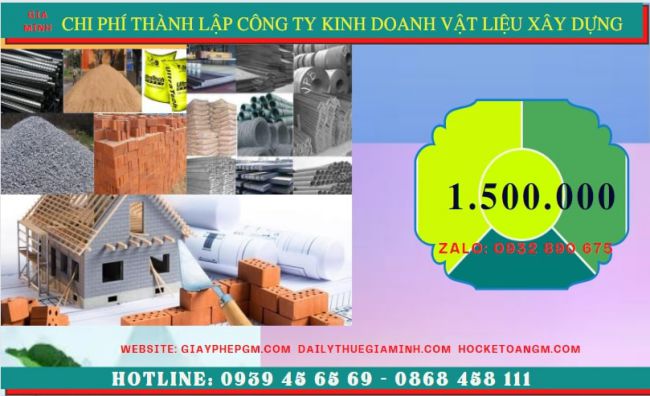 Thành lập công ty chuyên kinh doanh vật liệu xây dựng tại tp đà nẵng 5 Chi phí thành lập công ty kinh doanh vật liệu xây dựng tại TP Đà Nẵng