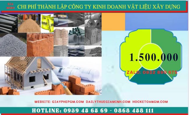 Chi phí thành lập công ty kinh doanh vật liệu xây dựng tại TP Hải Phòng