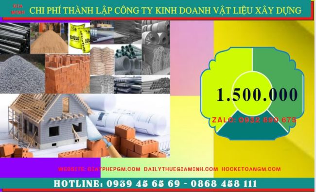 Chi phí thành lập công ty kinh doanh vật liệu xây dựng tại TP Hưng Yên