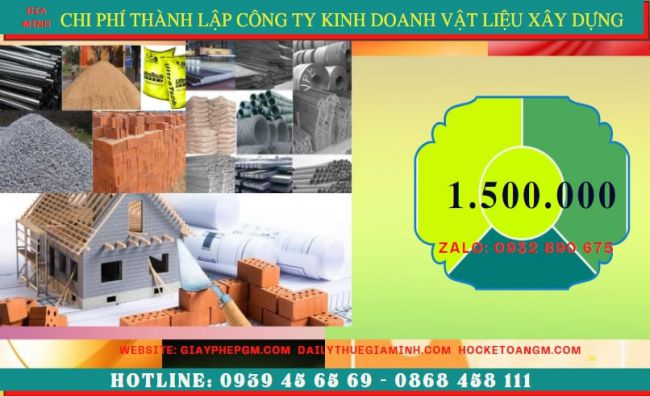 Thành lập công ty chuyên kinh doanh vật liệu xây dựng tại Yên Bái