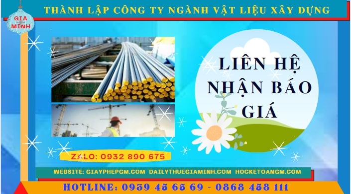 Chi phí thành lập công ty ngành vật liệu xây dựng tại Bà Rịa Vũng Tàu