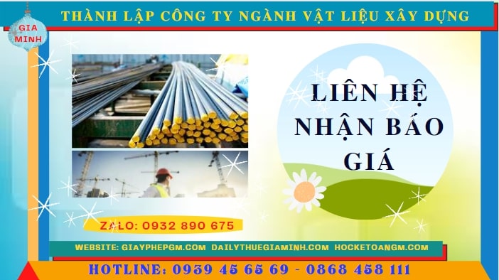 THÀNH LẬP CÔNG TY NGÀNH VẬT LIỆU XÂY DỰNG TẠI BẮC KẠN 5 Chi phí thành lập công ty ngành vật liệu xây dựng tại Bắc Kạn