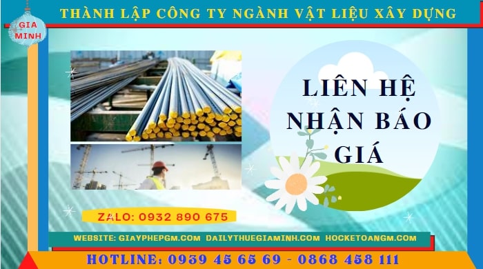 Chi phí thành lập công ty ngành vật liệu xây dựng tại Bến Tre