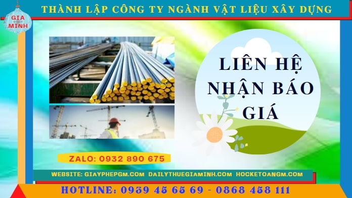 Chi phí thành lập công ty ngành vật liệu xây dựng tại Bình Thuận