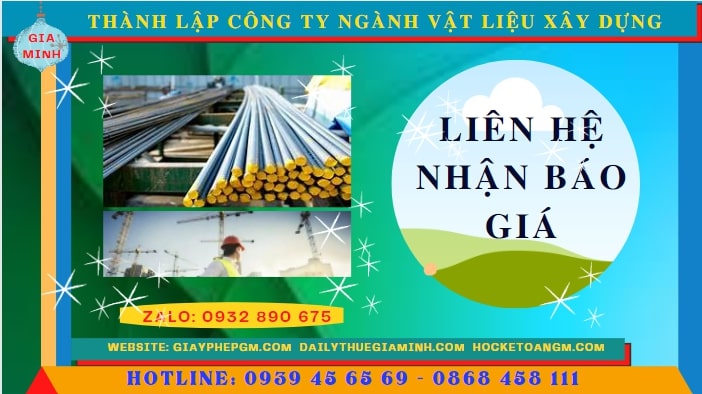 Chi phí thành lập công ty ngành vật liệu xây dựng tại Cần Thơ