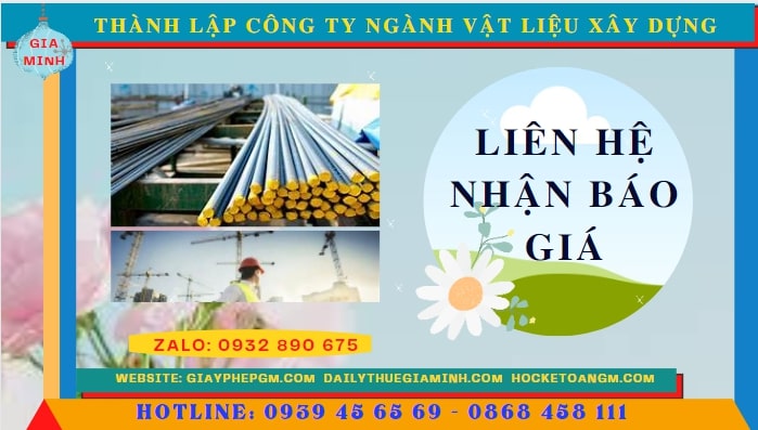 Chi phí thành lập công ty ngành vật liệu xây dựng tại Cao Bằng