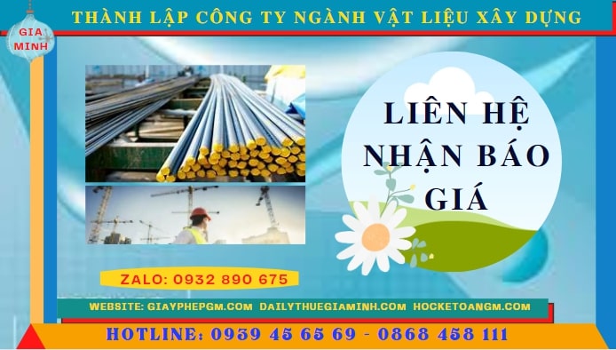 Chi phí thành lập công ty ngành vật liệu xây dựng tại Đắk Nông