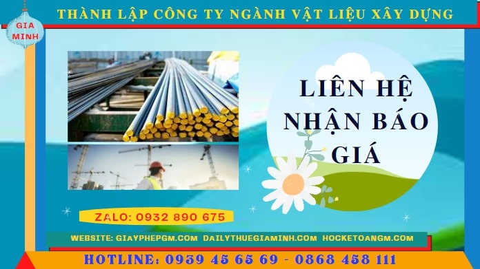 Chi phí thành lập công ty ngành vật liệu xây dựng tại Hà Nội