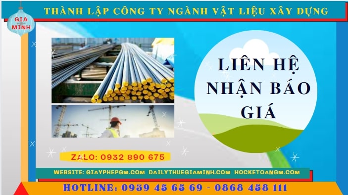 Chi phí thành lập công ty ngành vật liệu xây dựng tại Hà Tĩnh