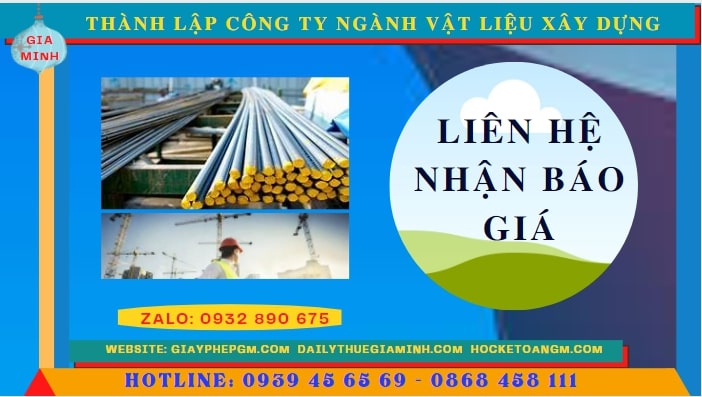 Chi phí thành lập công ty ngành vật liệu xây dựng tại Huế