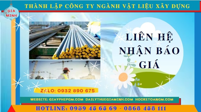 Chi phí thành lập công ty ngành vật liệu xây dựng tại Kiên Giang