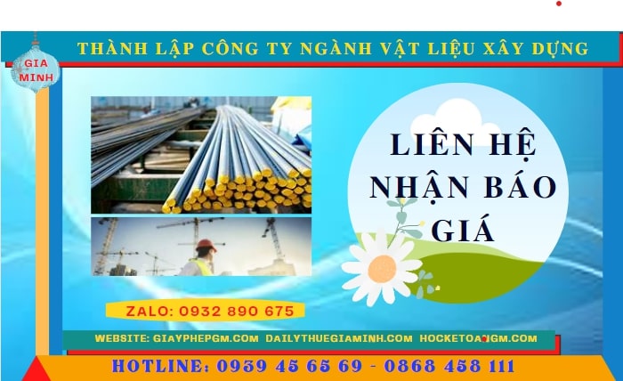 Chi phí thành lập công ty ngành vật liệu xây dựng tại Nam Định