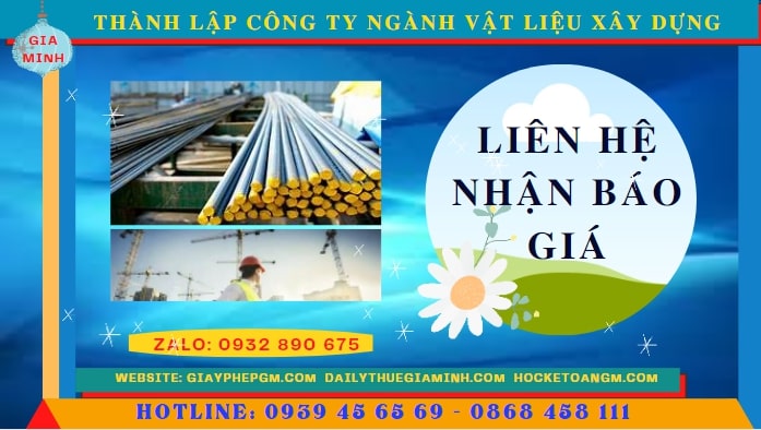 Chi phí thành lập công ty ngành vật liệu xây dựng tại Nha Trang