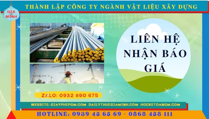 Chi phí thành lập công ty ngành vật liệu xây dựng tại Ninh Bình