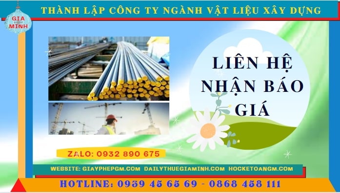 Chi phí thành lập công ty ngành vật liệu xây dựng tại Ninh Thuận
