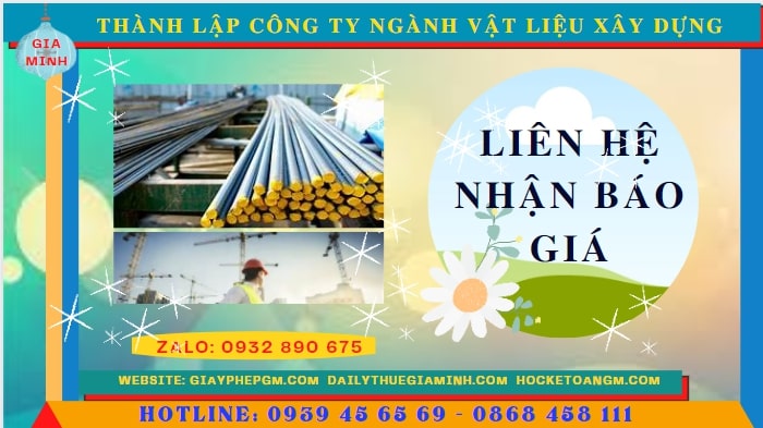 Chi phí thành lập công ty ngành vật liệu xây dựng tại Quảng Bình