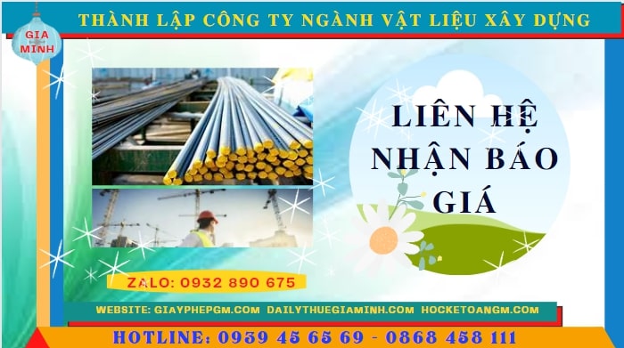 THÀNH LẬP CÔNG TY NGÀNH VẬT LIỆU XÂY DỰNG TẠI QUẢNG NGÃI 5 Chi phí thành lập công ty ngành vật liệu xây dựng tại Quảng Ngãi