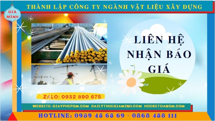 Chi phí thành lập công ty ngành vật liệu xây dựng tại Quảng Trị