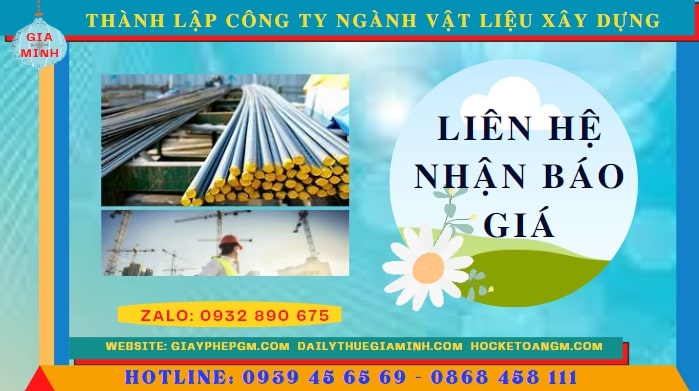 Chi phí thành lập công ty ngành vật liệu xây dựng tại Sóc Trăng