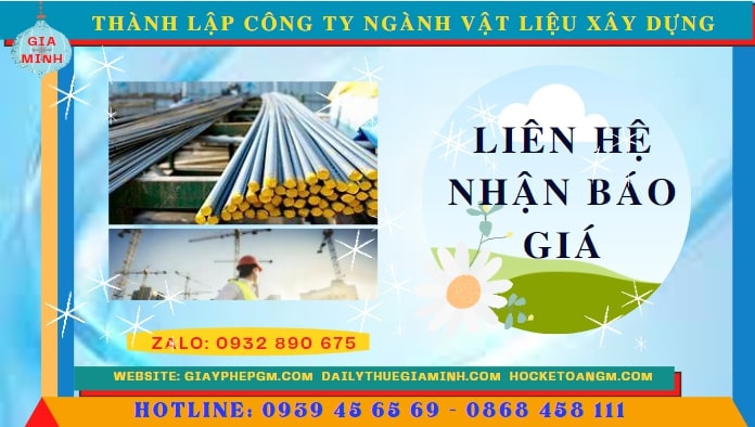Chi phí thành lập công ty ngành vật liệu xây dựng tại Tây Ninh