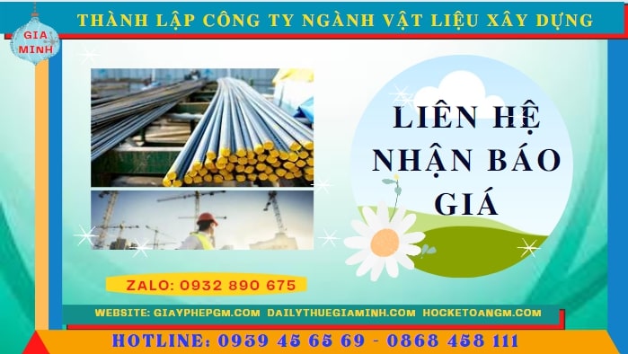 THÀNH LẬP CÔNG TY NGÀNH VẬT LIỆU XÂY DỰNG TẠI THÁI BÌNH 5 Chi phí thành lập công ty ngành vật liệu xây dựng tại Thái Bình