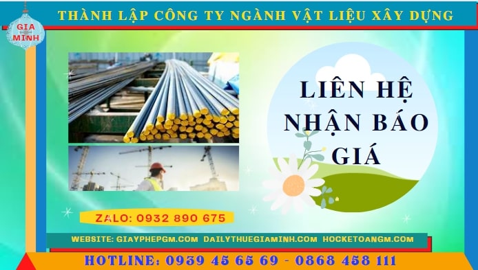 Chi tiết thủ tục thành lập công ty ngành vật liệu xây dựng tại thành phố cần thơ 5 Chi phí thành lập công ty ngành vật liệu xây dựng tại Thành Phố Cần Thơ