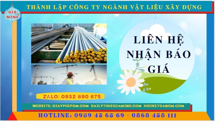 Chi phí thành lập công ty ngành vật liệu xây dựng tại Thành Phố Huế