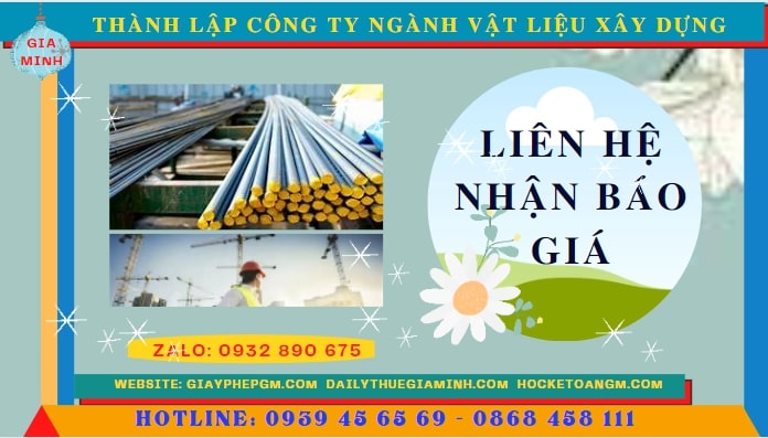 Chi phí thành lập công ty ngành vật liệu xây dựng tại Thừa Thiên Huế