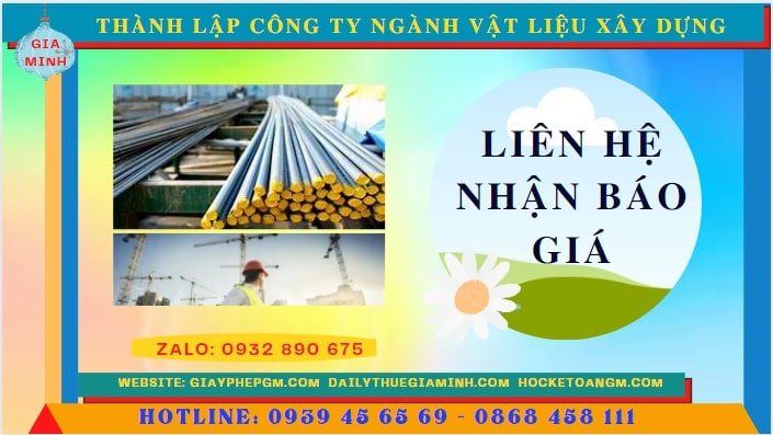 Chi phí thành lập công ty ngành vật liệu xây dựng tại Vĩnh Phúc