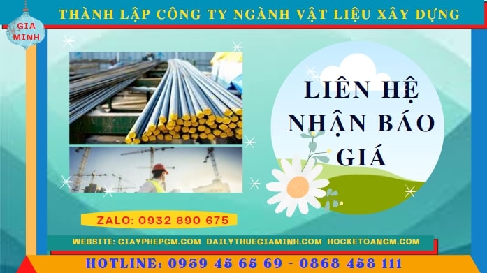 Chi phí thành lập công ty ngành vật liệu xây dựng tại Vũng Tàu