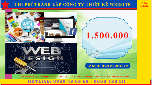 Chi phí thành lập công ty thiết kế website trọn gói tại Bắc Ninh 