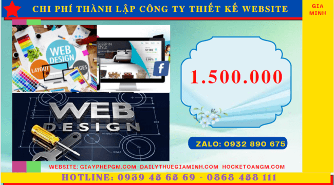 Chi phí thành lập công ty thiết kế website trọn gói tại Hà Nội