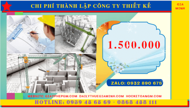 Chi phí thành lập công ty thiết kế xây dựng là bao nhiêu tại Huế