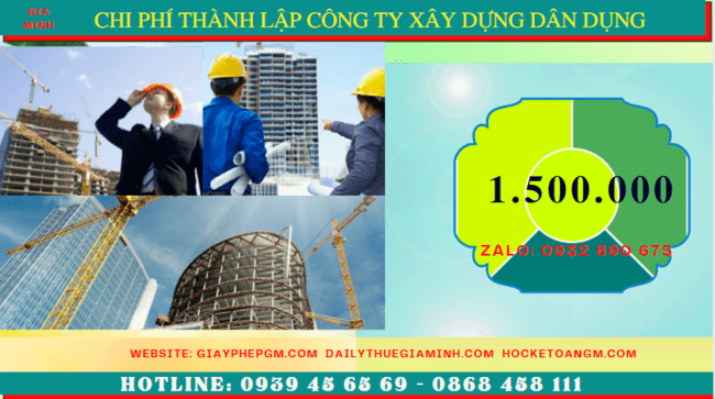 Chi phí thành lập công ty xây dựng dân dụng tại TPHCM