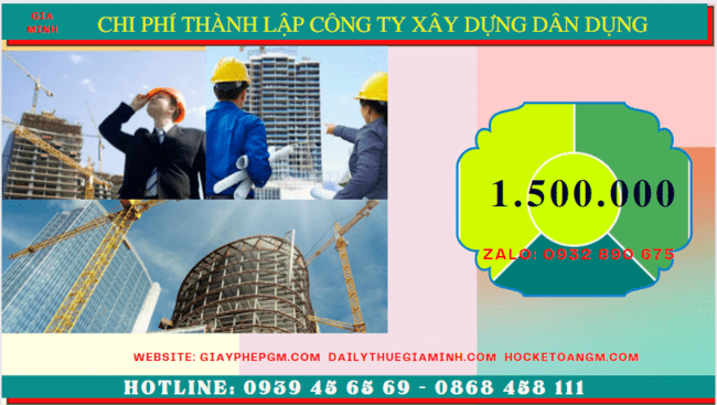 Chi phí thành lập công ty xây dựng dân dụng tại An Giang