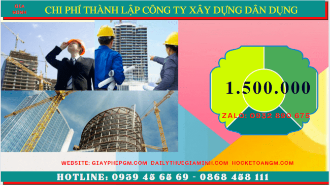 Chi phí thành lập công ty xây dựng dân dụng tại Sóc Trăng